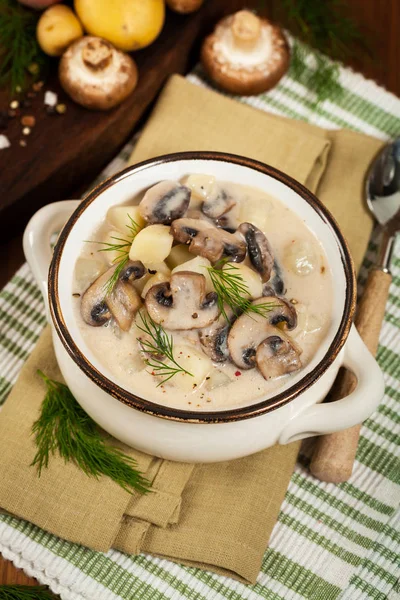 Crème de soupe aux champignons — Photo