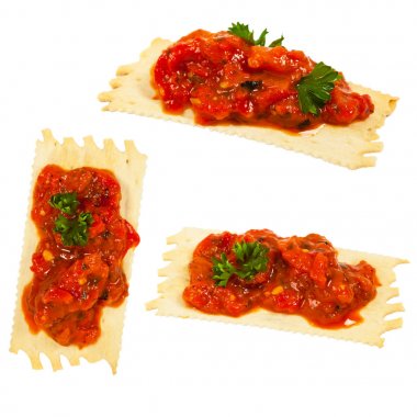 Közlenmiş biber meze salata Spread