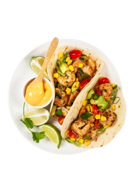 Karides Tacos Mısır ve Avokado Salsa ile