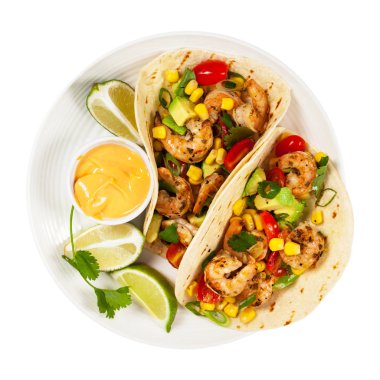 Karides Tacos Mısır ve Avokado Salsa ile