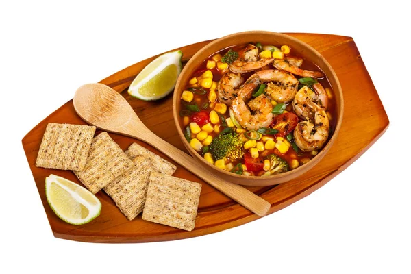 Sopa de camarão saudável de baixa caloria — Fotografia de Stock