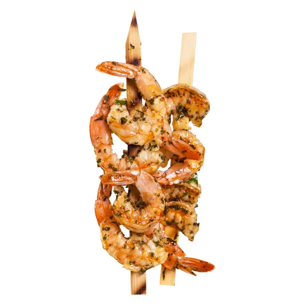烤的虾串开胃菜 — 图库照片