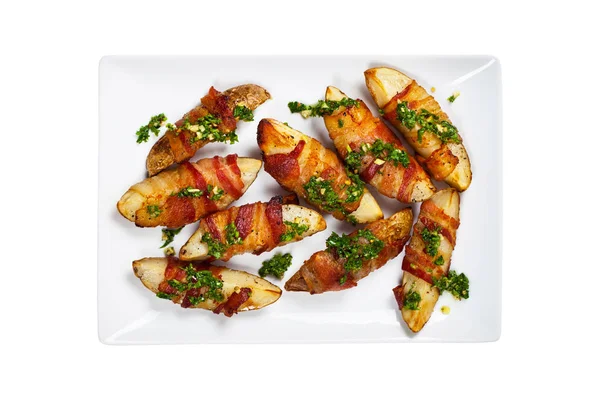 Patate avvolte nella pancetta — Foto Stock