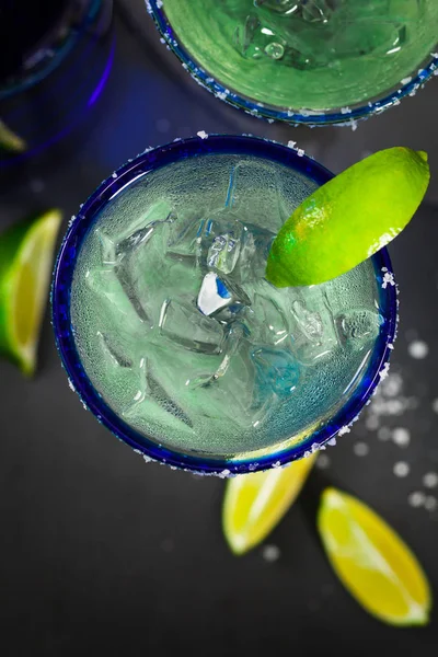 Blue Margarita Koktajl Alkoholowy Selektywny Fokus — Zdjęcie stockowe