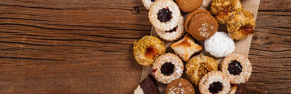 Zelfgemaakte Europese Bakkerij Stijl Cookies Verschillende Smaken Selectieve Aandacht — Stockfoto