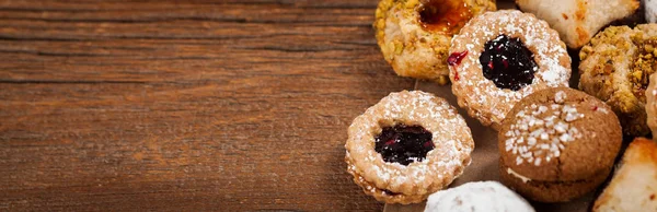 Hemmagjord Europeiska Bageri Stil Cookies Olika Smaker Selektivt Fokus — Stockfoto