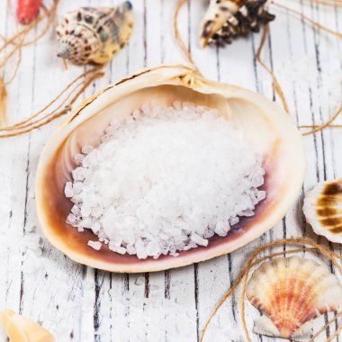 Kaba deniz tuzu. Seçici odak.