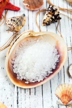 Kaba deniz tuzu. Seçici odak.