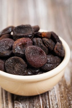 Sağlıklı organik Kuru Kayısı arka plan. Seçici odak.