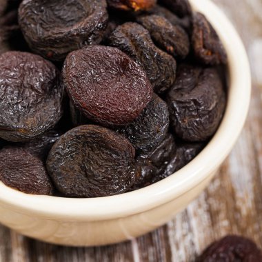 Sağlıklı organik Kuru Kayısı arka plan. Seçici odak.