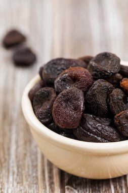 Sağlıklı organik Kuru Kayısı arka plan. Seçici odak.