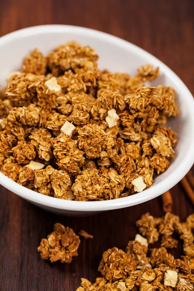 Apple Cinnamon Granola Selective Focus Royalty Free Stock Photos