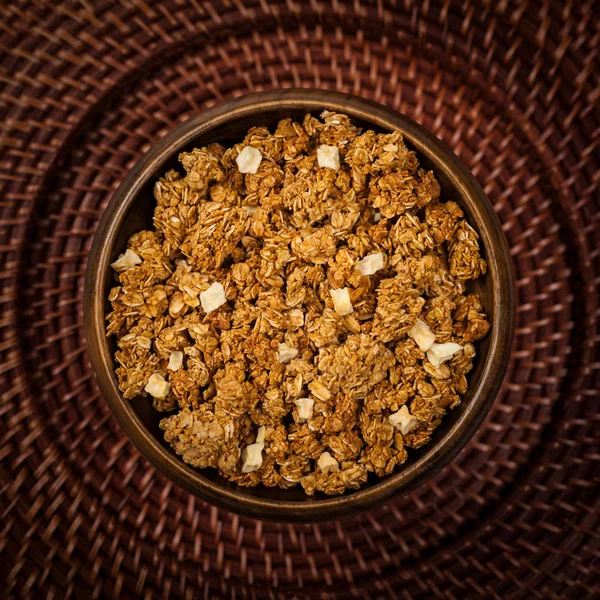 Apple Cinnamon Granola Selective Focus — Stock Photo, Image