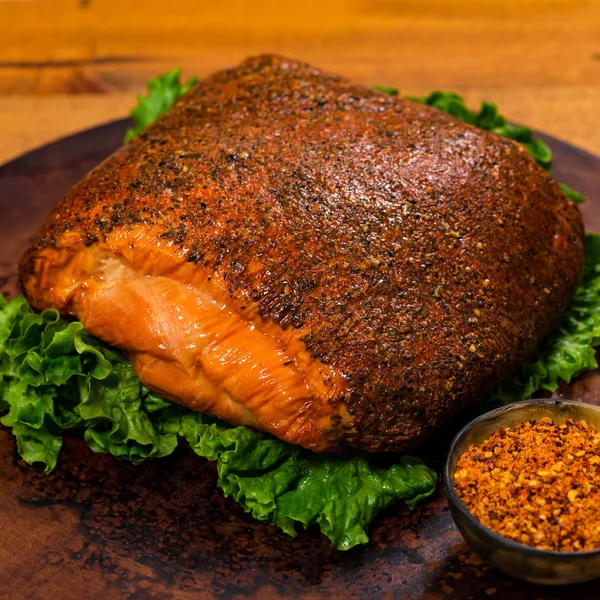 Pavo Asado Pechuga Estilo Cajún Deli Almuerzo Carne Sobre Fondo —  Fotos de Stock