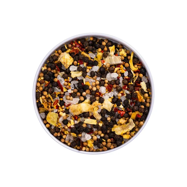 Steak and Chicken Grilling and Roasting Seasoning Spice Isolated on White Background. Macro with Selective focus. — Stock Image Steak Chicken Grilling Roasting Seasoning Spice Isolated White Background Macro Stock Picture