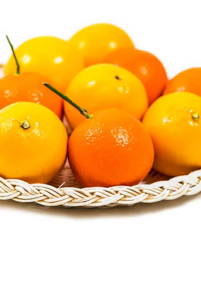 Mandarin Sitronappelsiner Meyer Sitronhybrid Citrus Fruit Native Til Kina Hvit – stockfoto