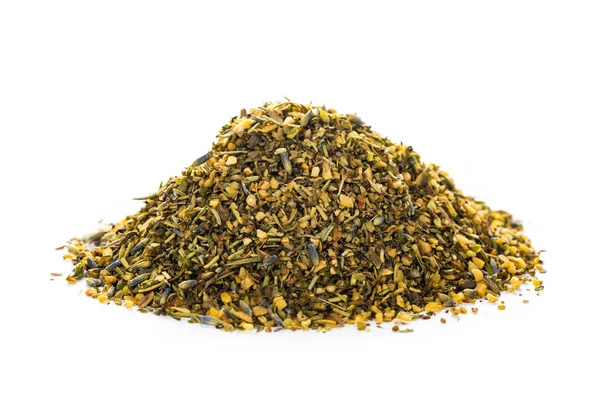 Provence Herbs Spice Kuivatuilla Laventelin Kukilla Eristetty Valkoisella Taustalla Valikoiva — kuvapankkivalokuva