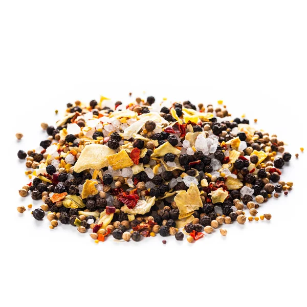 Steak and Chicken Grilling and Roasting Seasoning Spice Isolated on White Background. Macro with Selective focus. — Stock Image Steak Chicken Grilling Roasting Seasoning Spice Isolated White Background Macro Stock Picture