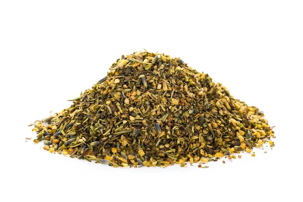 Provence Herbs Spice with dried lavender flowers Isolated on White Background. Selective focus. — Stock Image Provence Herbs Spice Dried Lavender Flowers Isolated White Background Selective Stock Picture