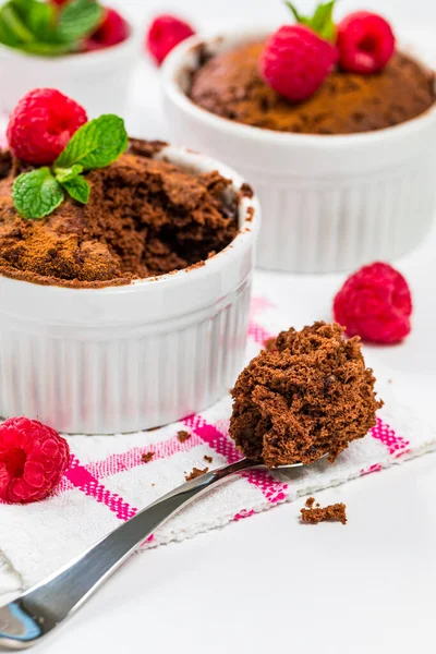 Microwave Chocolate Cake Instant Mug Chocolate Cake Portion Bowl Selective — Stock Photo, Image