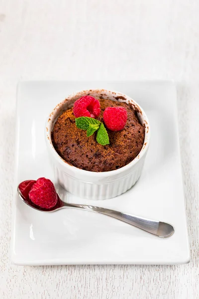 Gâteau Chocolat Micro Ondes Tasse Instantanée Gâteau Chocolat Dans Bol — Photo