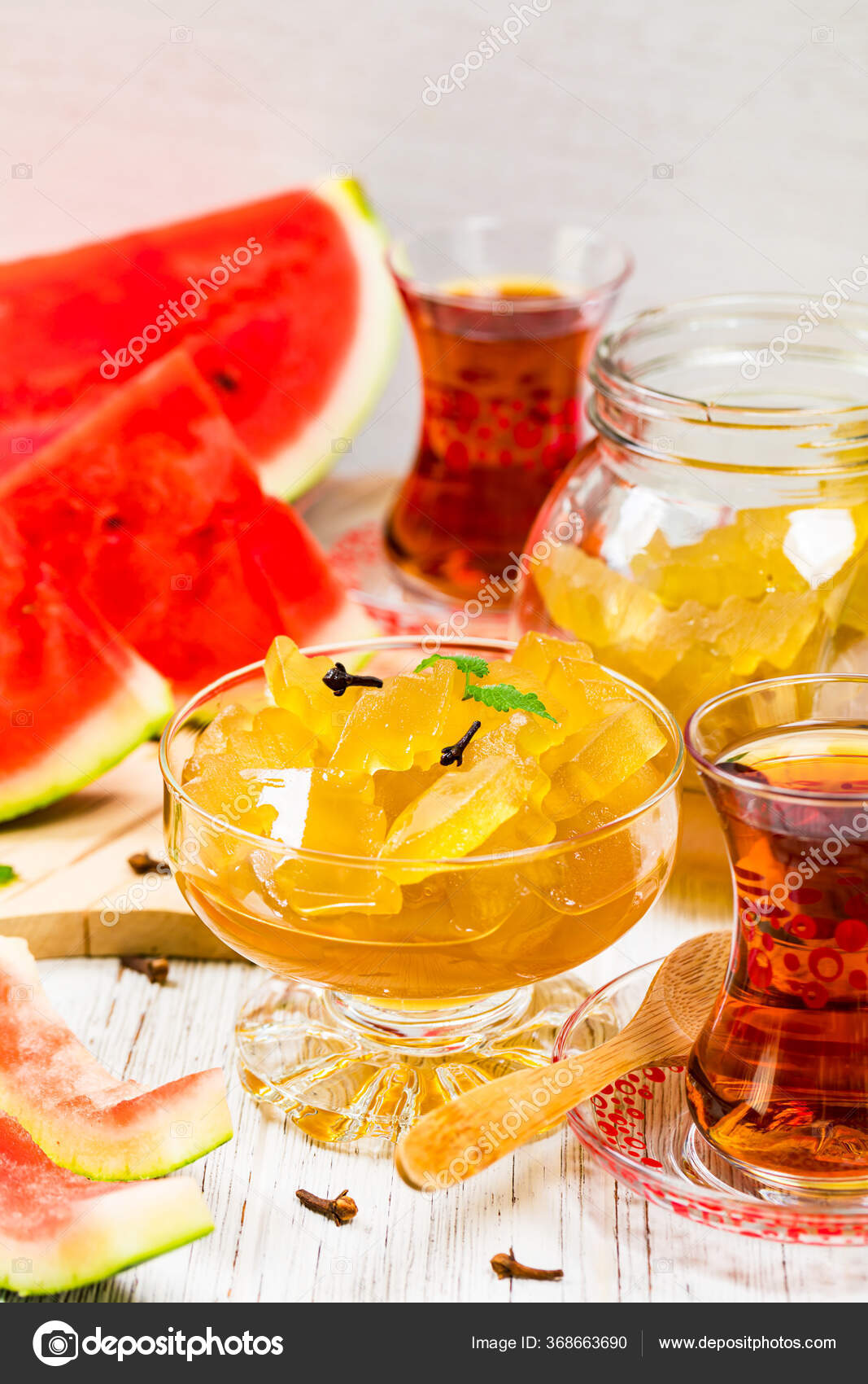 Watermelon Rind Jam Candied Watermelon Crusts Syrup Azerbaijani