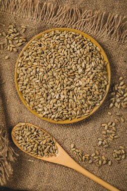 Ayçiçeği Çekirdekleri Kızarmış Tohumlar Arkaplanı. Seçici odak.