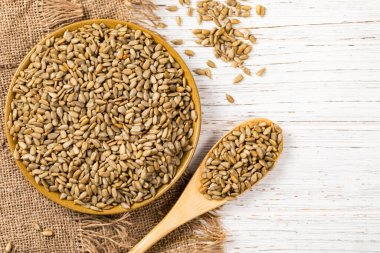 Ayçiçeği Çekirdekleri Kızarmış Tohumlar Arkaplanı. Seçici odak.