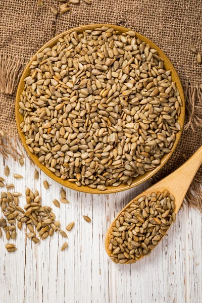 Ayçiçeği Çekirdekleri Kızarmış Tohumlar Arkaplanı. Seçici odak.