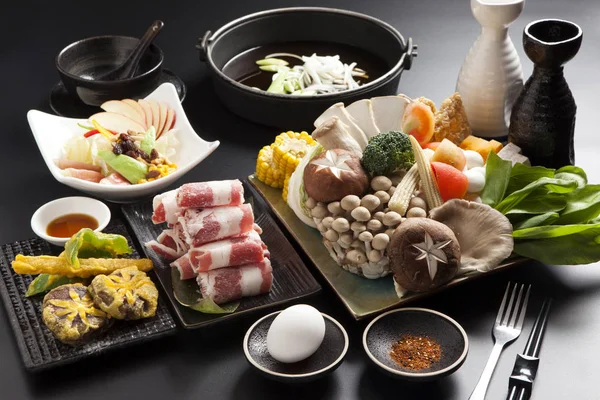 Shabu Shabu, Traditional Japanese Hot Pot — Stock Photo, Image