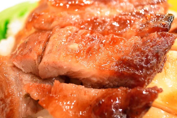 Chinese cuisine barbecue pork. Cha Shiu, Close up — Stock Photo, Image