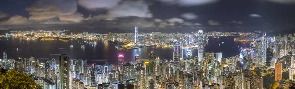 Hong Kong Panorama Gece Skyline, Tepe manzaralı
