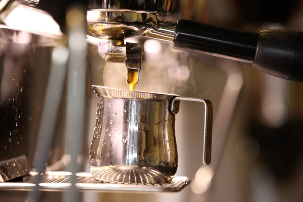 Coffee espresso. Espresso machine making coffee golden espresso