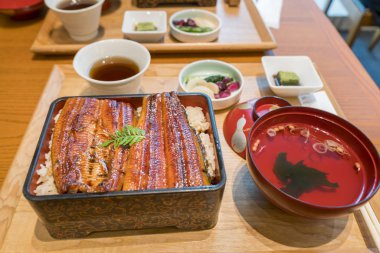pirinç, unaju, Japon unagi mutfağı kızarmış yılan balığı