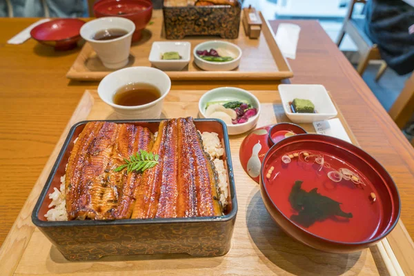 Broiled eel on rice,unaju, japanese unagi cuisine — Stock Photo, Image