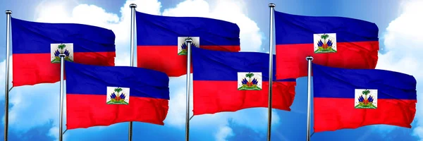 Haiti Flags Rendering Cloud Background — Stock Photo, Image