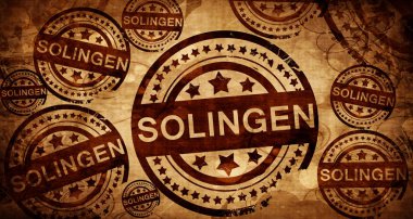 Solingen, kağıt arka plan üzerinde vintage damgası