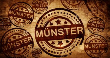 Munster, kağıt arka plan üzerinde vintage damgası