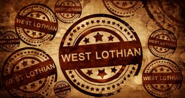 West lothian, kağıt arka plan üzerinde vintage damgası