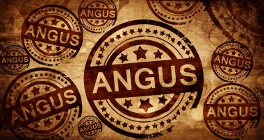 Angus, kağıt arka plan üzerinde vintage damgası