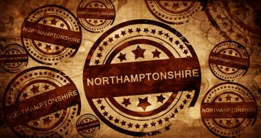 Northamptonshire, kağıt arka plan üzerinde vintage damgası