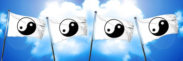 Флаг Инь Янь Рендеринг — стоковое фото