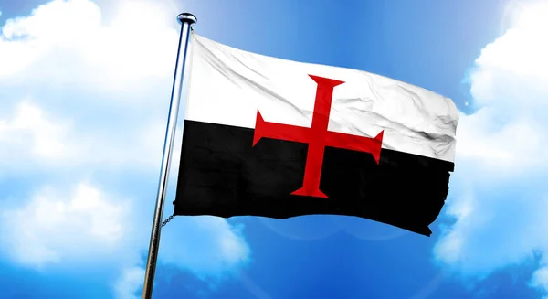 Bandera Caballero Templario Representación — Foto de Stock