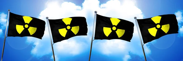 Radyoaktif Uyarı Bayrağı Görüntüleme — Stok fotoğraf