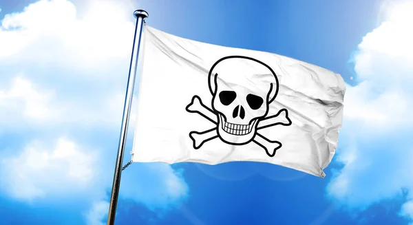 Pirate Flag Flag Rendering — 스톡 사진