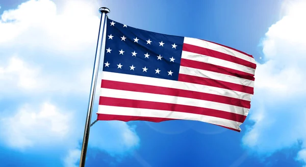 Old Glory American Early Design Flag Rendering — Stock Photo, Image