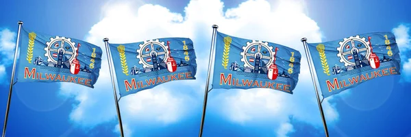 Milwaukee Flagge Rendering — Stockfoto
