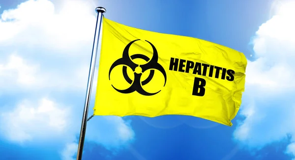 Bandeira Hepatite Renderização — Fotografia de Stock