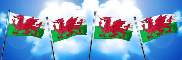 威尔斯国旗 3D渲染 — 图库照片