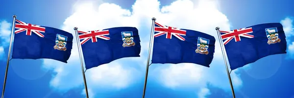 Bandeira Das Ilhas Falkland Renderização — Fotografia de Stock